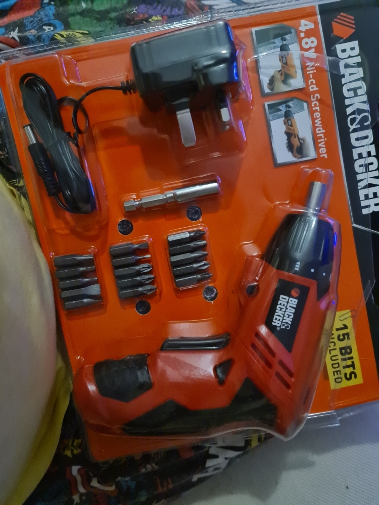 BLACK & DECKER KC4815 CORDLESS SCREWDRIVER 4.8V 200Rpm (15 BITS