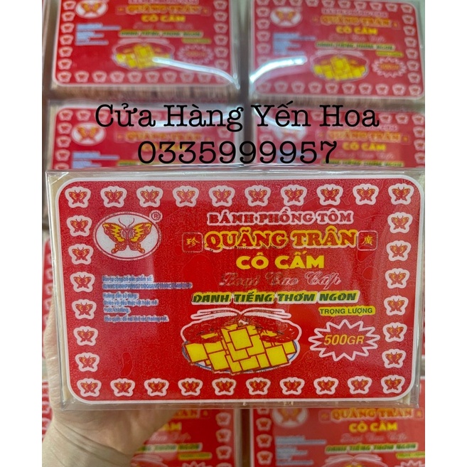 Bánh phồng tôm quãng trân - hộp 500g - màu đỏ cao cấp