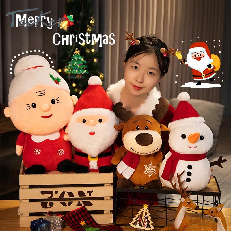 Christmas Plush Toys Santa Claus Plush Doll Reindeer Stuffed Animal Snowman Plush Toys Christmas Stuffed Animal Set for Boys and Girls Xmas Decorations Home Office Car Ornament ราคา 298 บาท*ส่งฟรี