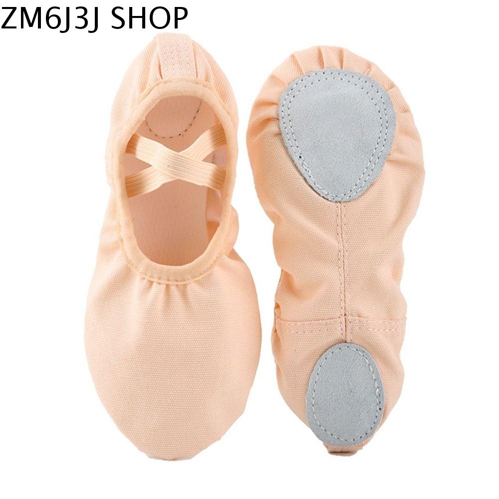ZM6J3J Trẻ em Đơn giản Thể dục dụng cụ Vải bố Đế mềm Khiêu vũ Latin Da Yoga Trẻ em Giày đế bằng Giày khiêu vũ Giày Ba lê nữ Giày bé gái