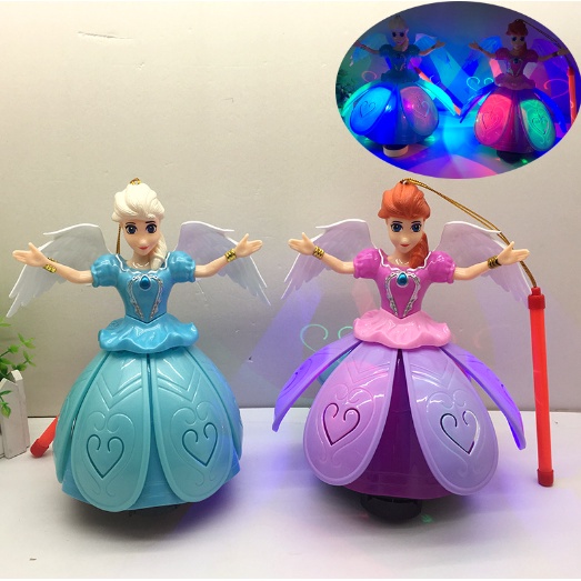 Đèn lồng công chúa elsa, spiderman xoay có nhạc và đèn xoay 360 độ