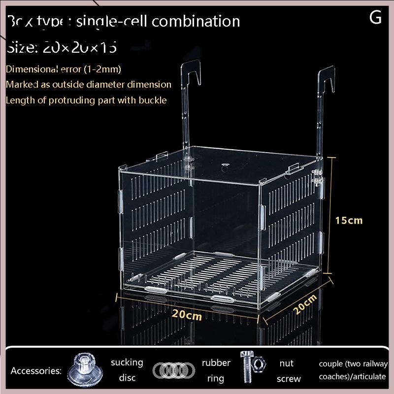 [Kateva]Convenient Easy For Lowest Price Bể cá nhỏ Fry chăn nuôi hộp rõ ràng Acrylic cá chăn nuôi cách ly hộp giống Divider sinh sản nở phòng cá Nguồn cung cấp - 4