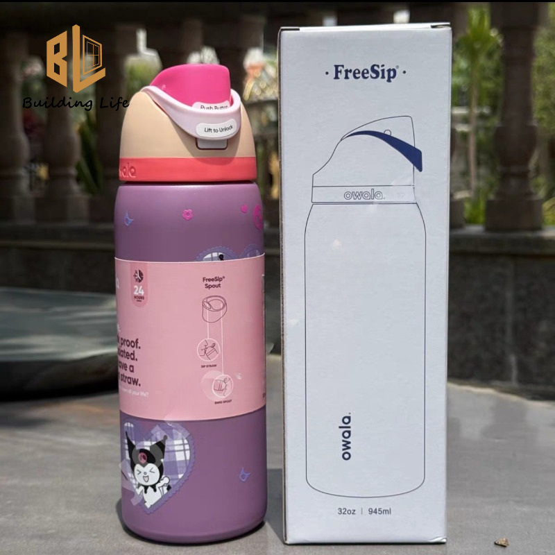 Owala Kuromi 24Oz/32Oz Insulated Stainless Steel Water Bottle With