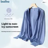 SeasTina Áo khoác ngăn tia UV mùa hè unisex thoáng khí nhẹ Áo khoác chống nắng ngoài trời