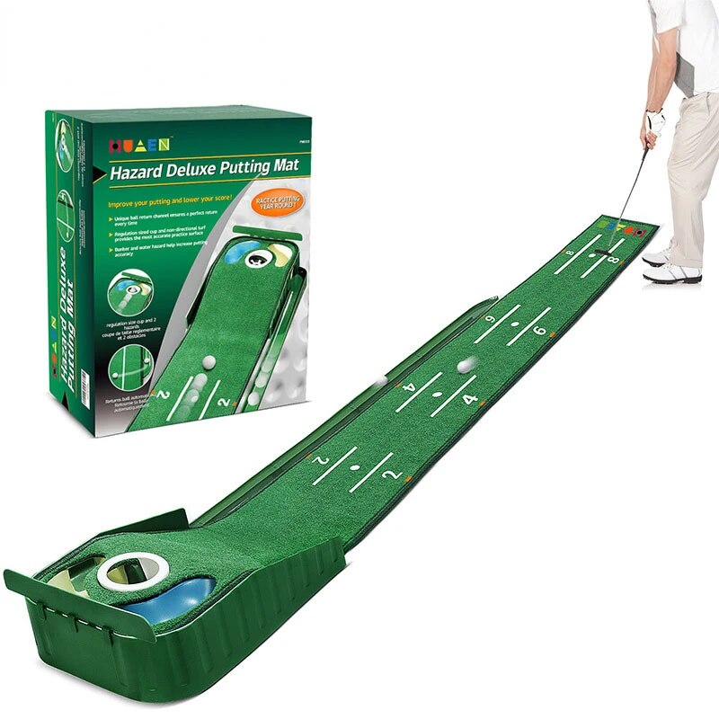 Pgm Golf Trong Nhà Đặt Mat Putter Huấn Luyện Viên Màu Xanh Lá Cây Thảm Thực Hành Đặt Bóng Trở Lại Thảm Pm009