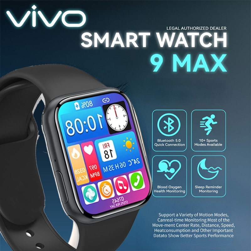 Original Vivo Smart Watch S9 Max Ip68 Waterproof, Heart Rate