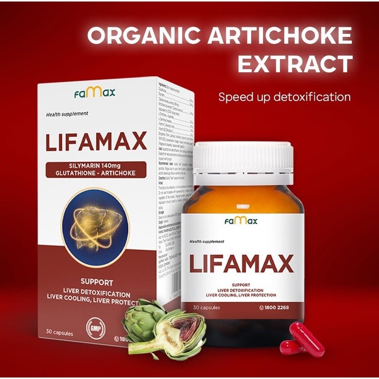 [Bảo hành] 2 hộp GIẢI ĐỘC GAN LIFAMAX 30 viên phục hồi gan, mát gan, giảm nóng, giảm mụn