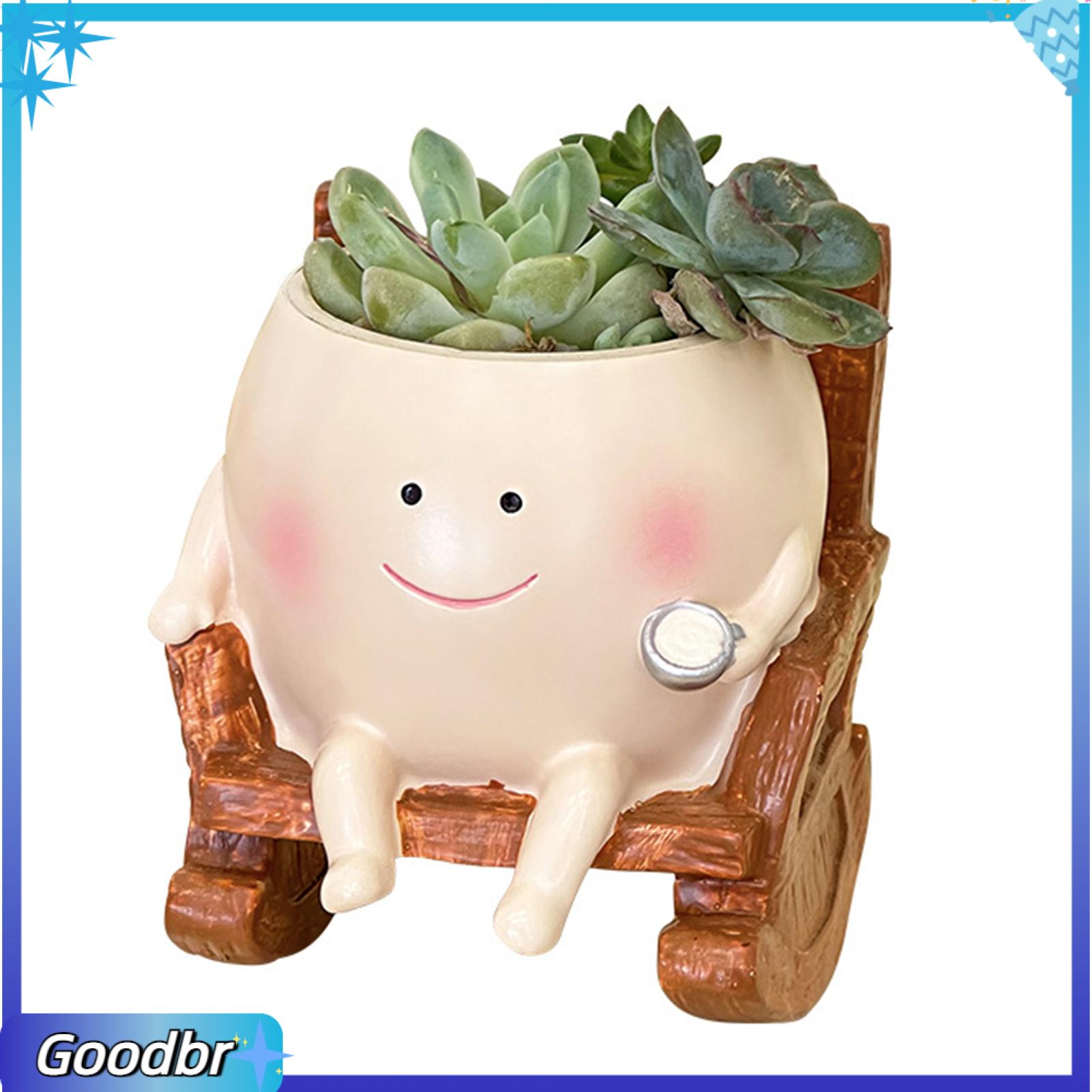 Goodbro chậu trồng cây Với lỗ thoát nước Nhỏ Thoát Nước Lỗ Nồi ghế bập bênh Mặt chậu trồng Với lỗ thoát nước Độc Đáo Ngoài Trời Trong Nhà Chậu hoa Vui Ngồi ghế bập bênh Thiết Kế Cho Nhà Vườn