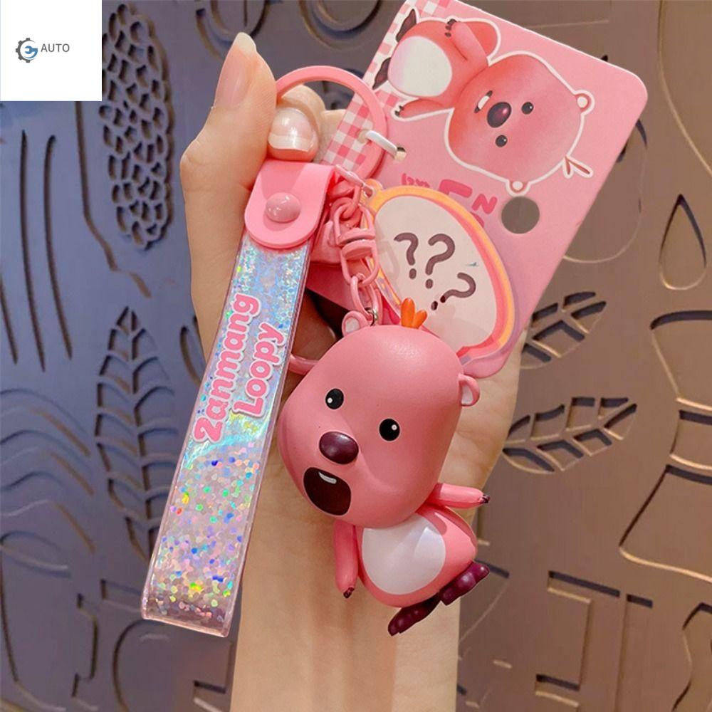 RD5BA7 Phim hoạt hình anime Móc khóa hải ly dây chuyền túi Động vật Nhân vật hành động Loopy dây chu