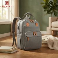 HILABEE Portable Diaper Bag with Baby Bed Multi-Use Diaper Bag Backpack with Changing Station Structured Water-Resistant for Outdoor