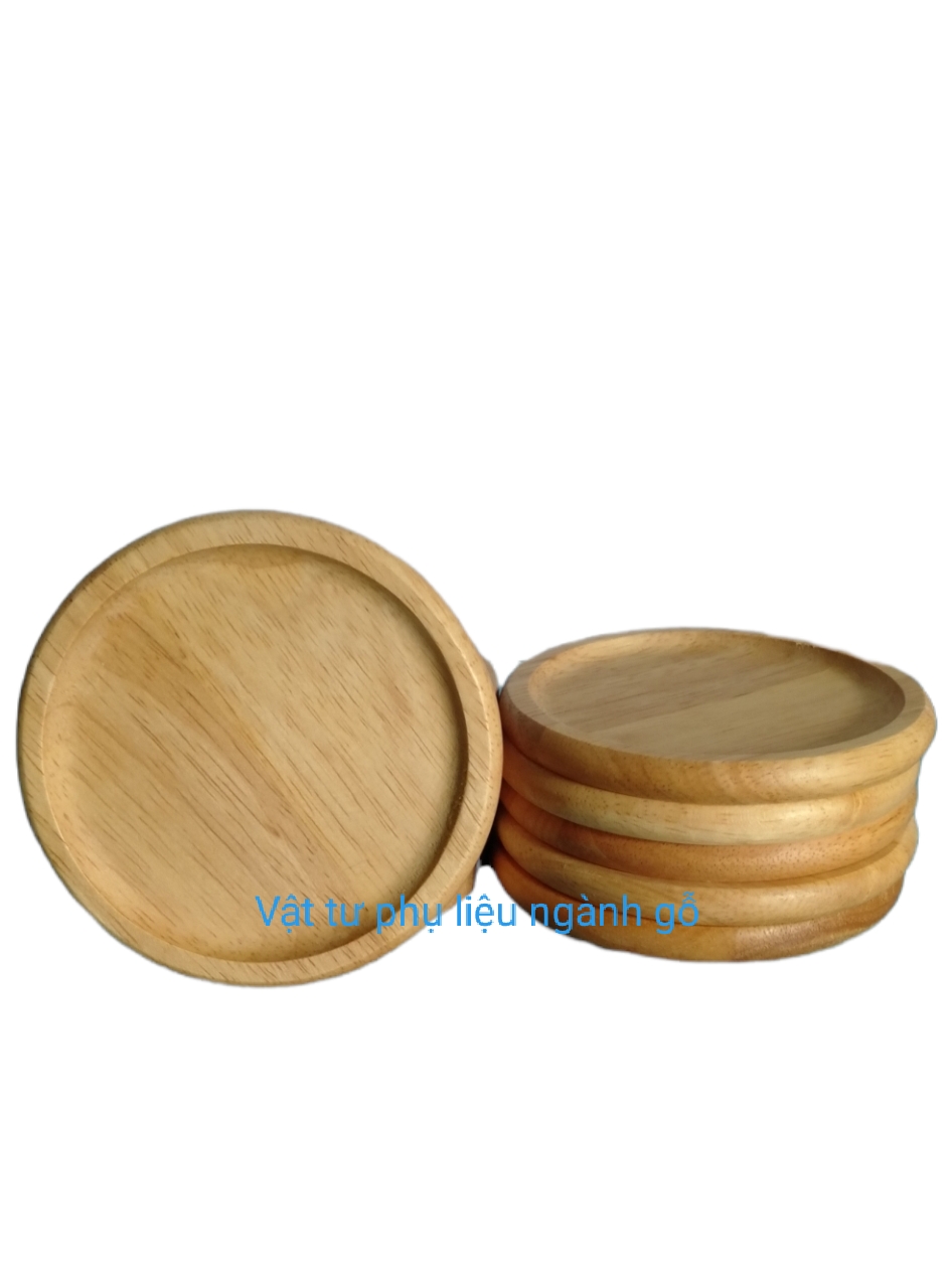 Miếng lót ly cao cấp, khay đựng ly gỗ trang trí, đế lót ly , đường kính 9cm, dầy 1cm