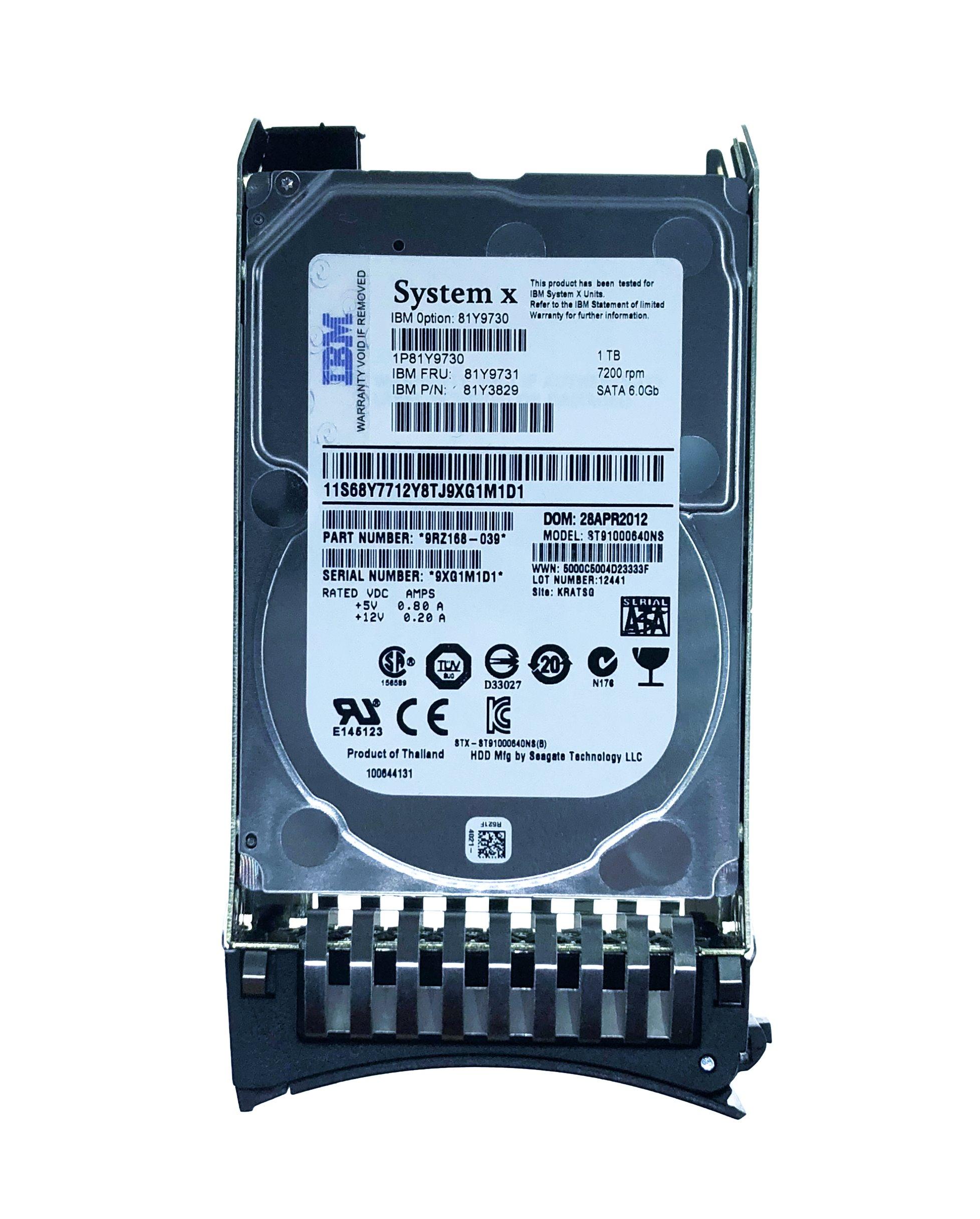 IBM 42D0753 42D0756 42D0752 500GB 7200RPM SATA 2.5/" 3GB H//S HDD Drive w// Tray