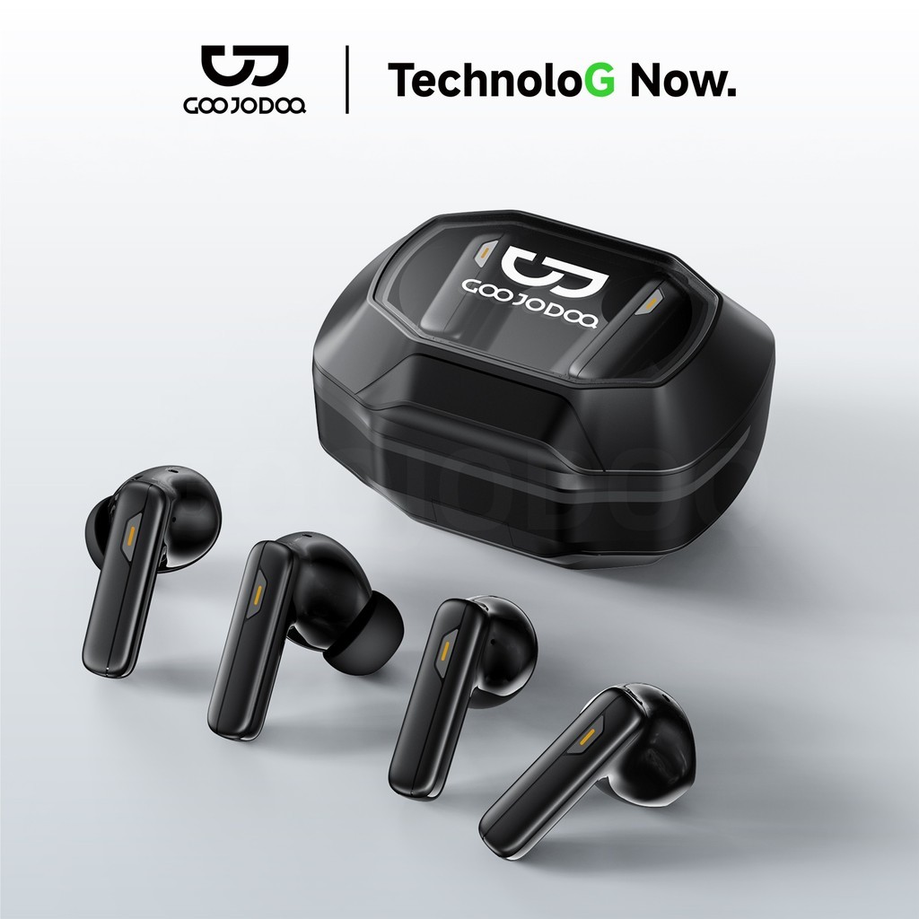 GOOJODOQ Bluetooth Dual Earphones Dual Device Connection High Sensitivity Intelligent Touch Long lasting Battery Life
