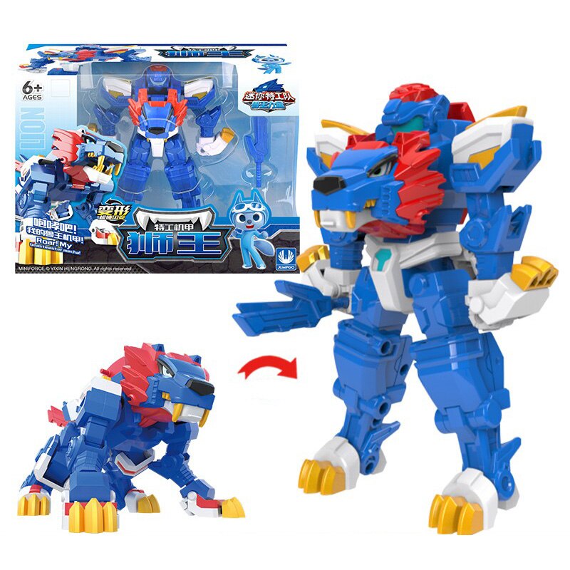 New Wild Power Mini Force Transformation Robot To Lion/Elephant Toys Action Figures Mini Force X Deformation Dinosaur Toy