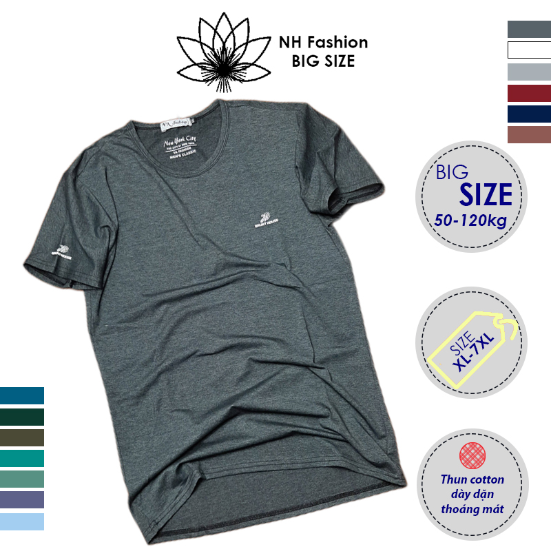 Áo thun nam big size đến 120kg, áo phông nam trơn nhiều màu - nh big size shop