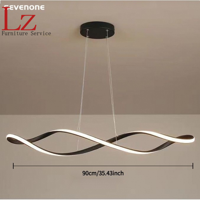 LZ-Light Luxury Golden Nordic Decoration Pendant Light Post-Modern Minimalist Dining-Room Lamp Bar Long Artistic Creative Design Led Linear Hanging Light
