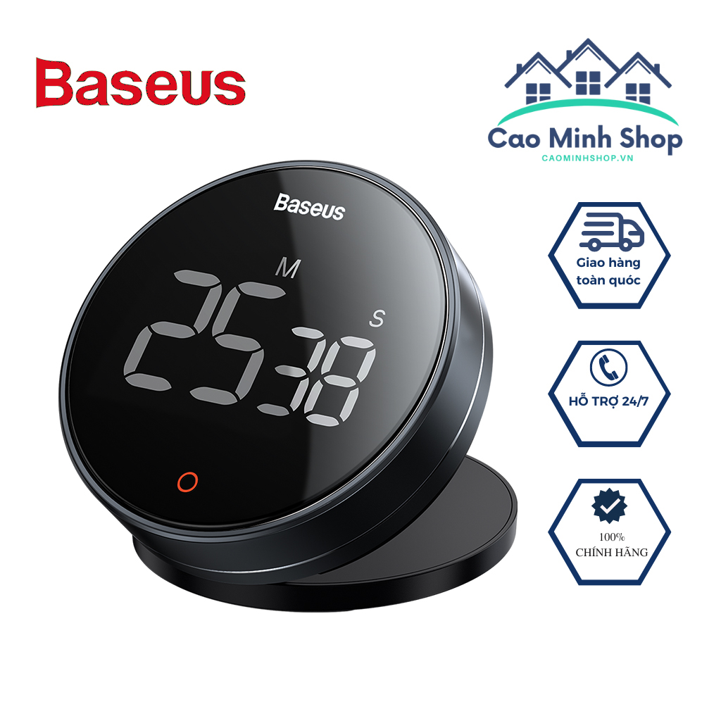 Đồng hồ hẹn giờ đếm ngược để bàn nhà bếp có âm thanh báo Baseus heyo rotation countdown timer Pro - Cao Minh Shop