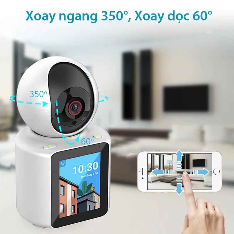 Camera Video Nghe Gọi Màn Hình 2,8 Inch C30. (App : Im Cam) và Cam Ip 2 Màn Hình Yoosee QPT366-B.LMS