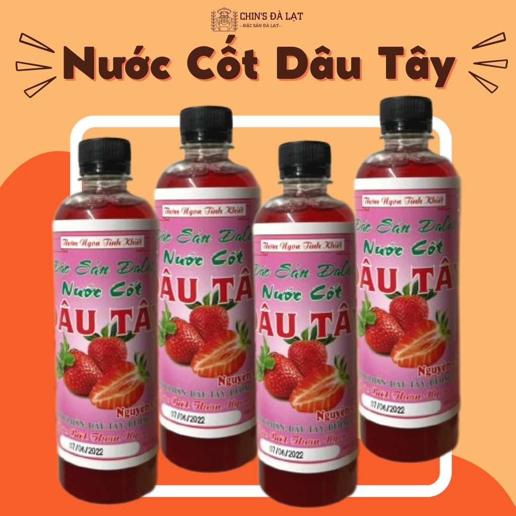 Nước Cốt dâu Tây (1 Lít) Chin Đà Lạt - Đặc Sản Đà Lạt