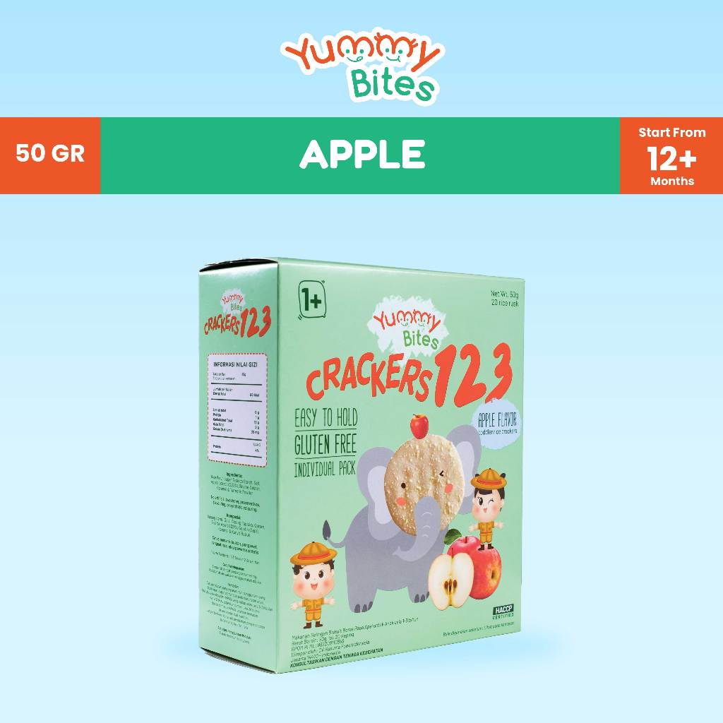 Yummy Bites Rice Crackers 123/ 50 GR/ Snack Baby/ Cemilan bayi