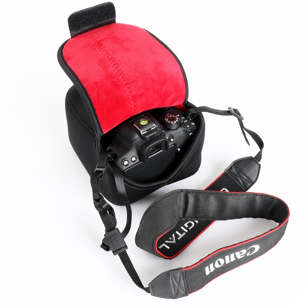 Neoprene Soft Case Velour Waterproof Camera Bag For Canon EOS 200D Mark II 250D 4000D 3000D 2000D 1500D 1300D 1200D 18-55Mm Lens