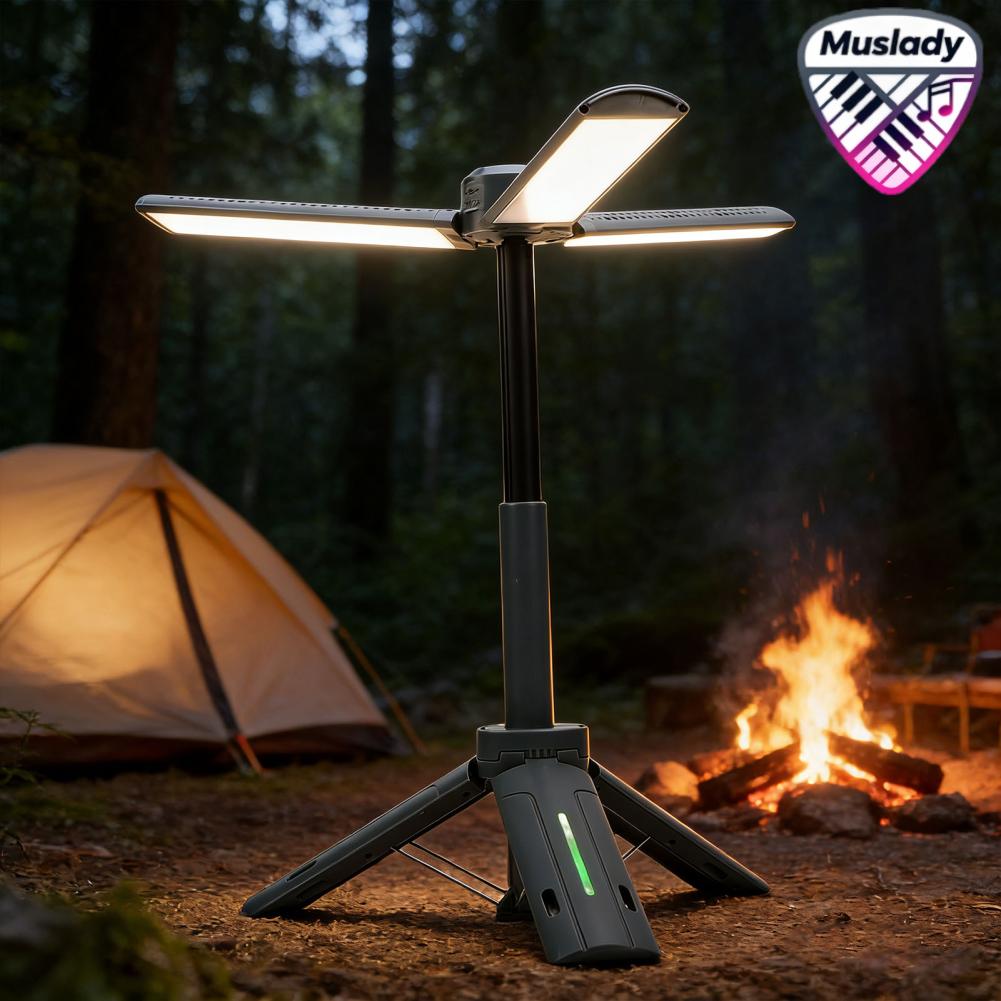 MUSLADY พับ LED Camping Light แบบพกพา 8000 mah แบบชาร์จไฟได้เต็นท์โคมไฟขาตั้งกล้องสำหรับเดินป่าตกปลา Backpacking ฉุกเฉิน ราคา 2,084 บาท*ส่งฟรี