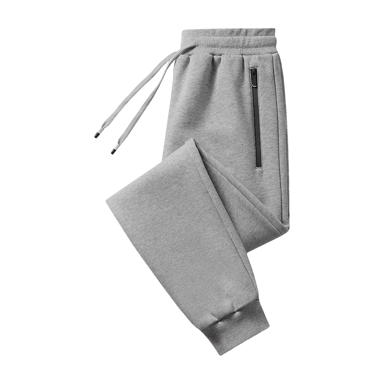 UHH Men Casual Trousers Men's Sports Jogger Pants Loose Fit Ankle Zipper Pockets Drawstring Elastic Waist Breathable Gym Training Sweatpants Casual Long Trousers for Running Workout - 4