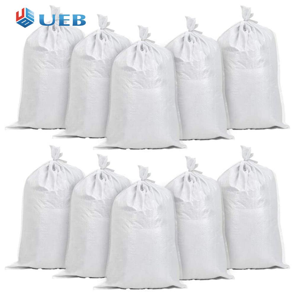 White Empty Sandbags Woven Polypropylene Heavy Duty Sand bags for Flooding 10Bag ราคา 167 บาท*ส่งฟรี