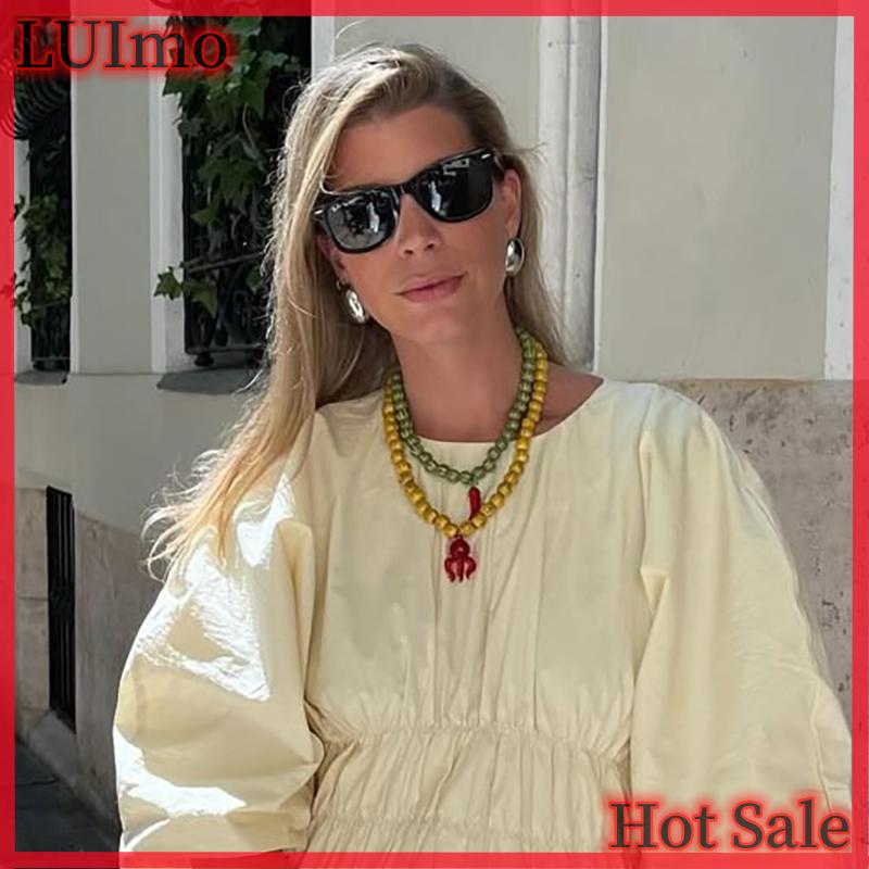 LUImo Hot sale สร้อยคอจี้ปลาหมึกลูกปัดแก้วทำด้วยมือดีไซน์เฉพาะสำหรับเป็นของขวัญในวันหยุดสไตล์โบฮีเมียนในฤดูร้อน ราคา 227 บาท*ส่งฟรี