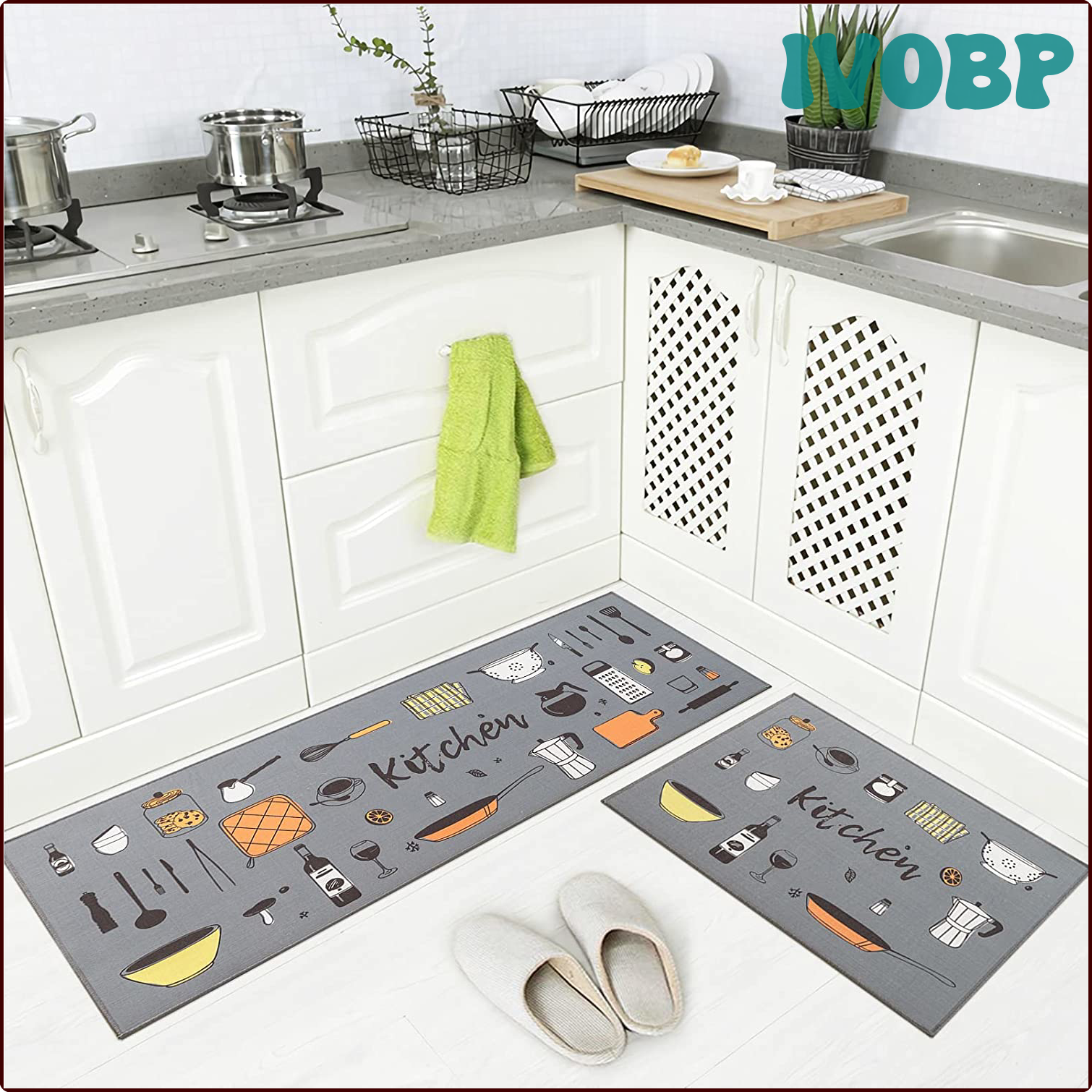 IVOBP Modern Kitchen Mat Home Bedroom Living Room Floor Entrance Doormat Hallway Door Anti-Slip Foot Rug Balcony Bathroom Decor Carpet QPIVB