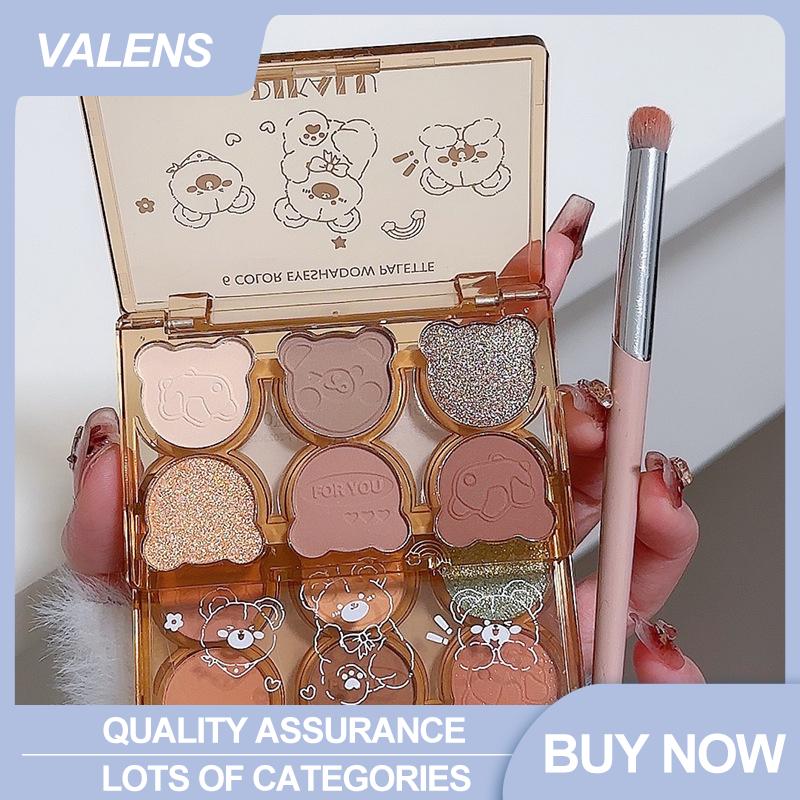 [Valen] Housewear & Furnishings Dikalu gấu thiên nga ba lê sáu Eyeshadow Palette Matte long lanh tốt Pearlescent khói màu xám màu đỏ đen Eyeshadow Burgundy bán buôn