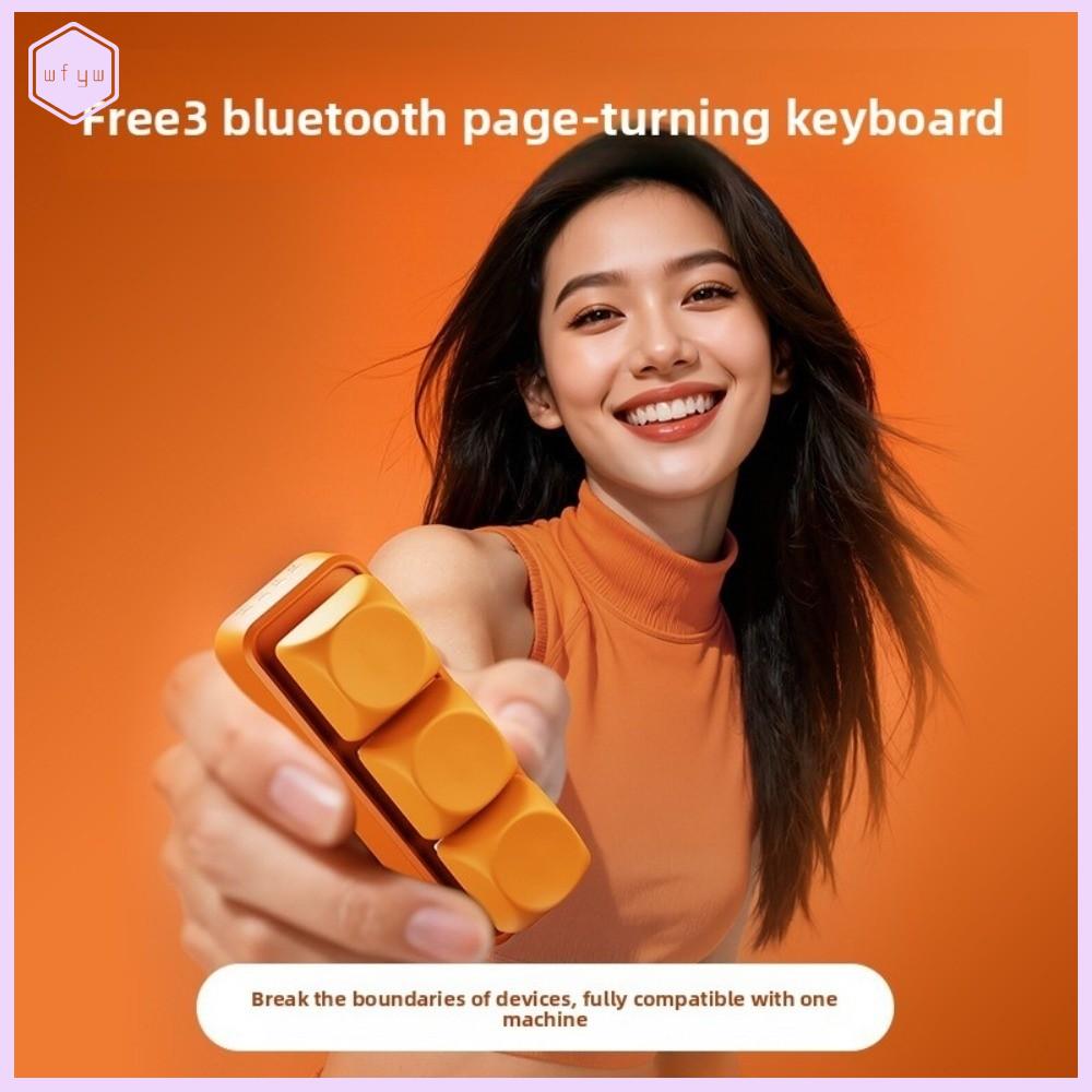 WFYW 3 phím Bộ lật trang bàn phím Đa chức năng Phổ quát Điều khiển từ xa trang Bluetooth Quà tặng Di động Thiết bị lật trang bàn phím Để lật trang PPT PDF video ngắn
