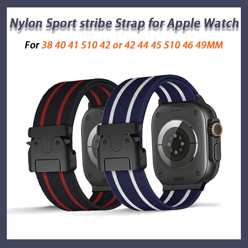 Nylon Strap For Apple Watch Ultra 2 Band 49mm S10 46mm 45mm 44mm 42mm S10 42mm 41mm 40mm 38mm Sport Bracelet Correa iWatch Series 10 9 8 7 6 5 SE Presyo  249 Piso*Libreng Shipping