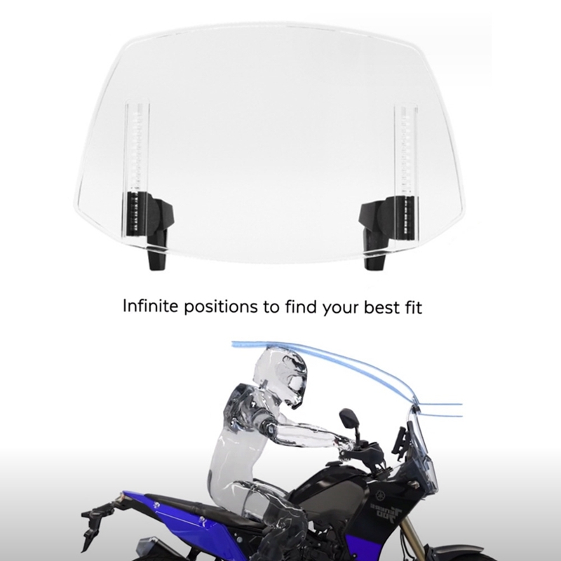 Universal Motorcycle Adjustable Windshield Extension - Fits for Parts Accessories