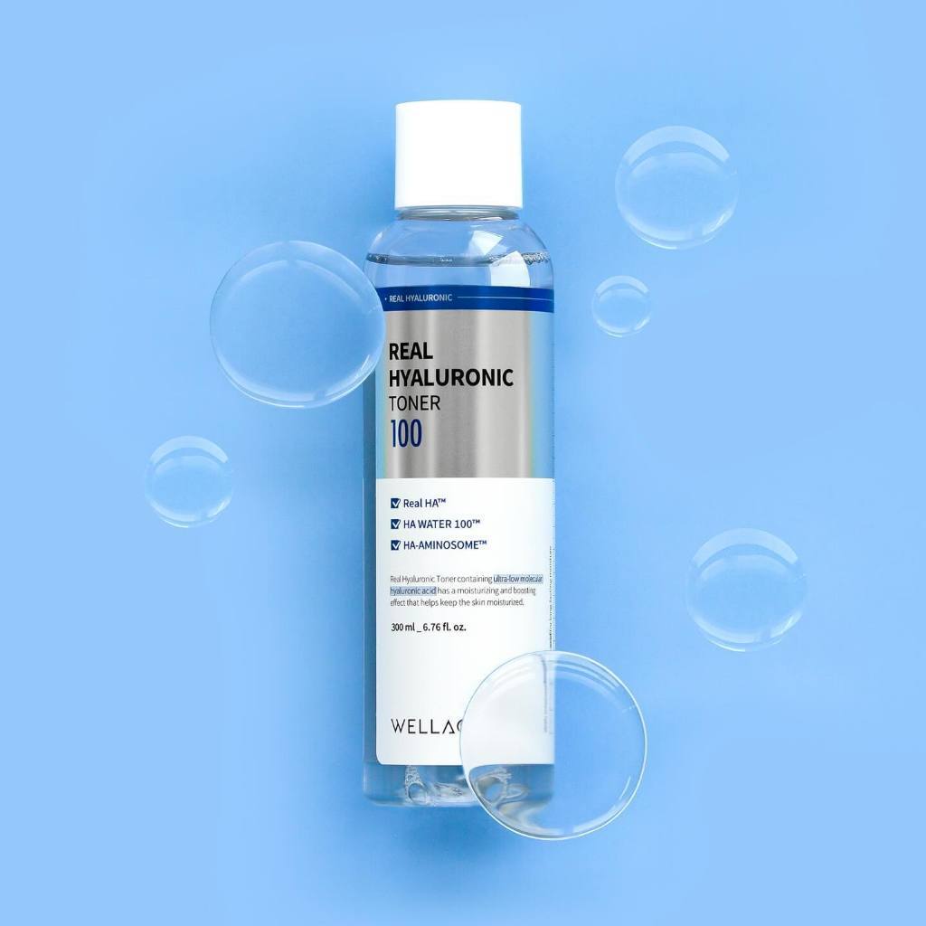HÀNG XỊN - Nước Hoa Hồng Wellage Real Hyaluronic 100 Toner Cấp Ẩm Chuyên Sâu 200ml Hàn Quốc