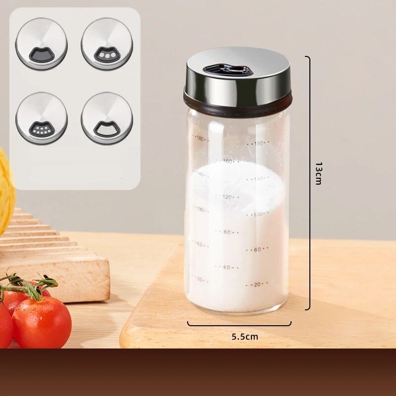 Gianxi 200ml/500ml BoroSilicate cao lọ gia vị thủy tinh trong suốt gia dụng Xoay phụ kiện nhà bếp chai đựng gia vị