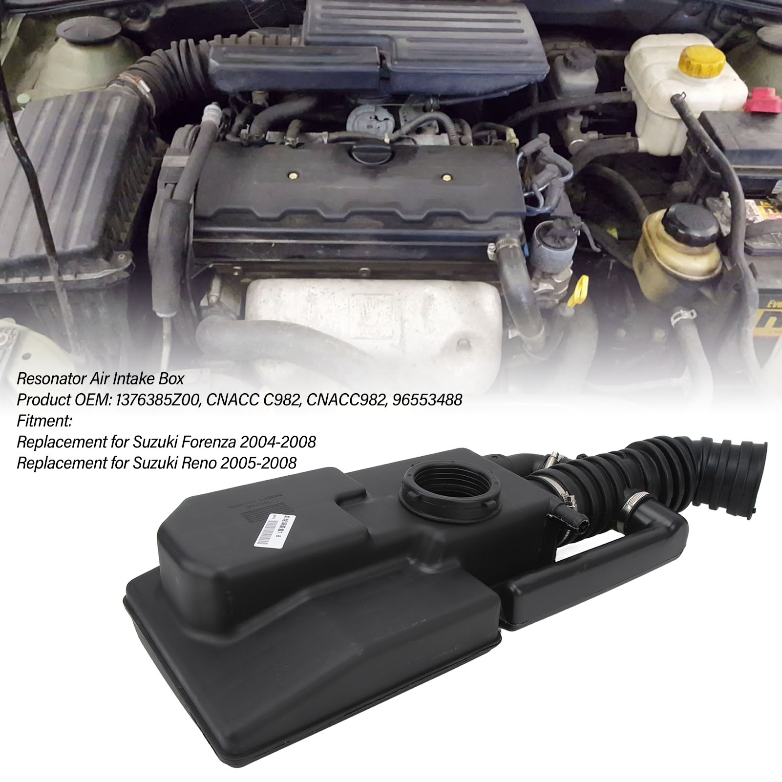 96553488 Durable Resonator Air Intake Box Resonator Air Intake On Top Of Throttle Body Heat Resistant Perfect Fit with Sensor for Forenza 2004 To 2008 ราคา 4,326 บาท*ส่งฟรี