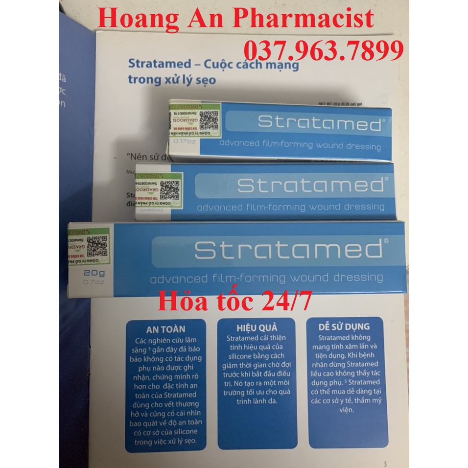 stratamed 5g 10g 20g Silicone gel đầu tiên & duy  bôi được lên vết thương hở của chuyên gia đến từ T