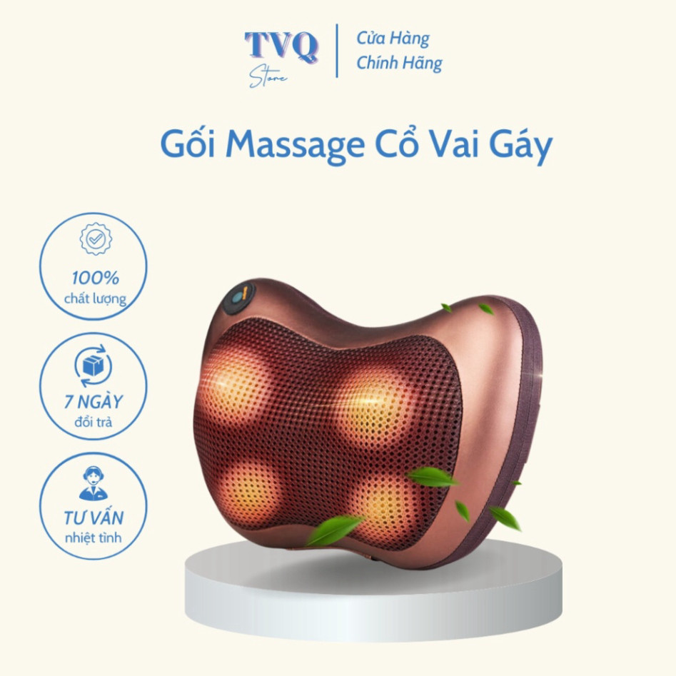 Gối Massage Cổ Vai Gáy Có Tia Hồng Ngoại 8 Bi 2 Chiều Cao Cấp Thư Giãn Giảm Mệt Mỏi TVQ.store T23