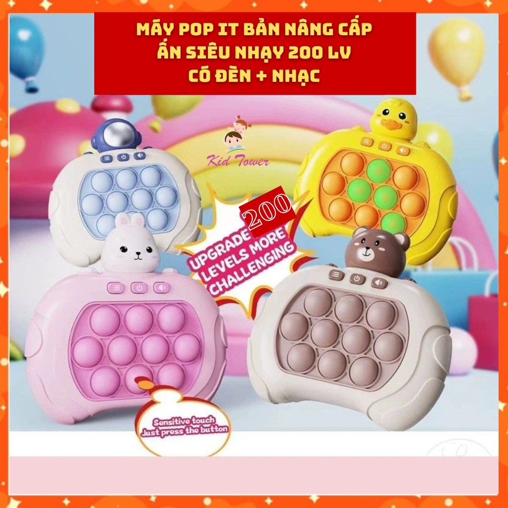 Máy pop it điện tử thế hệ mới siêu nhạy giải trí bấm nút theo đèn nhạc với nhiều level cho mọi lứa tuổi