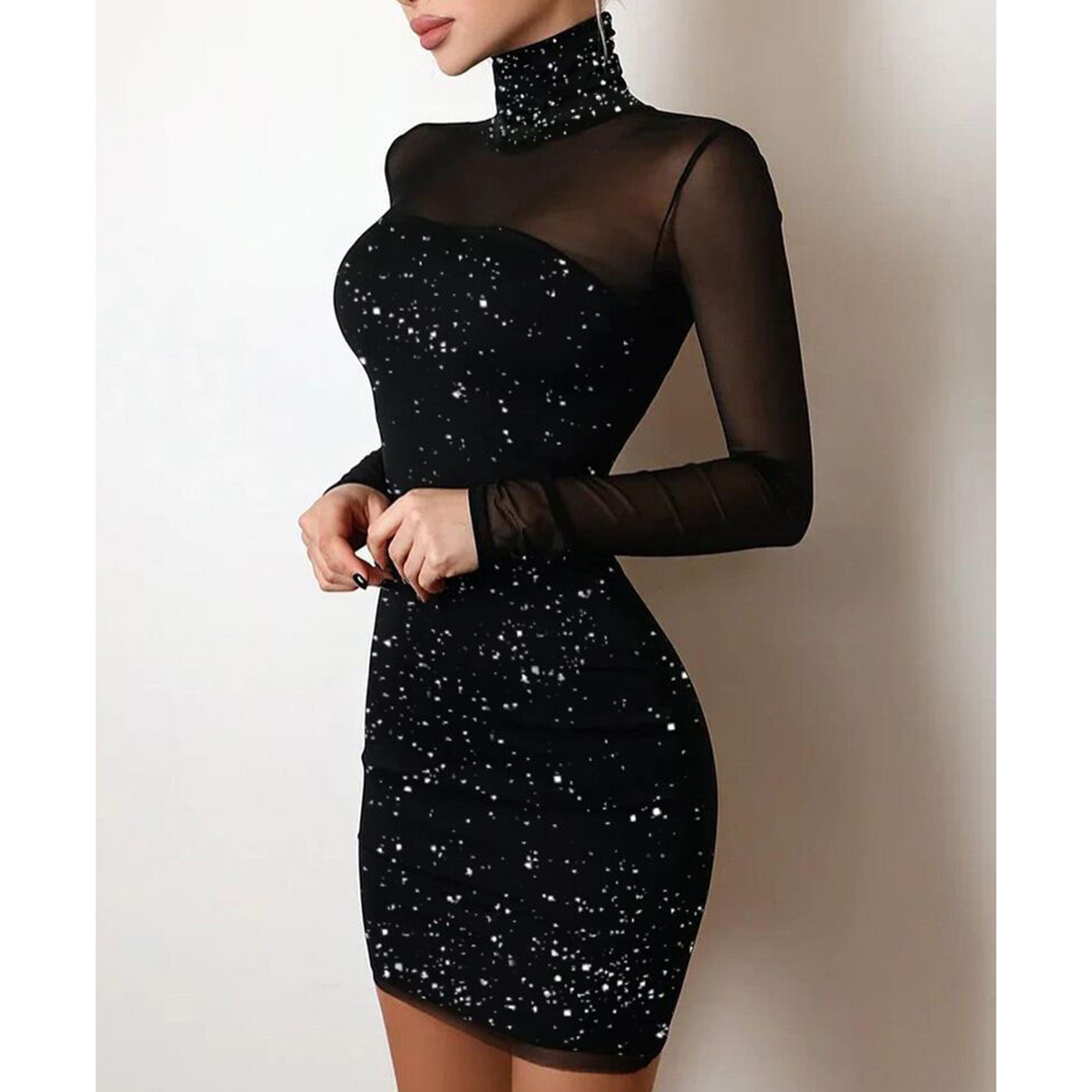 little black dress glitter