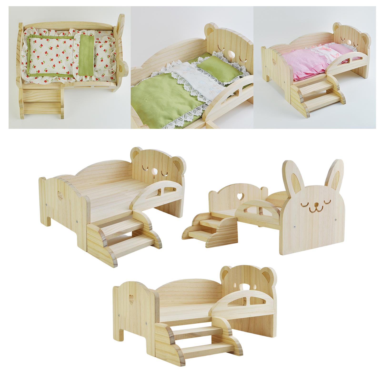 Doll Miniature Bed Fashion Doll Play for 30cm Dolls Furniture Set Bedroom Accessories