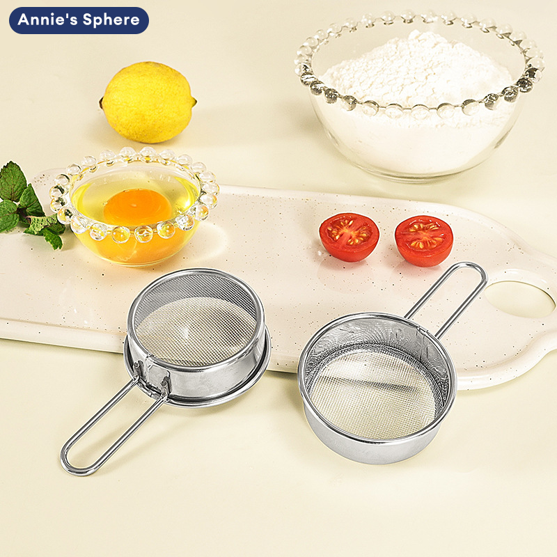Annie của Sphere 304 thép không gỉ mini bột sàng cho Nướng Bánh, màng mịn đồ sàng bột