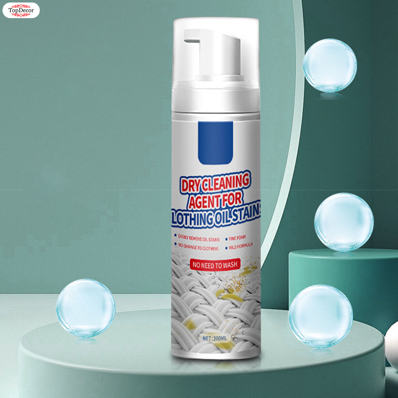 Topdecor 200ml giặt chất tẩy vết bẩn vải chất tẩy vết bẩn loại bỏ dầu cho sơn máu và vết bẩn do thú cưng
