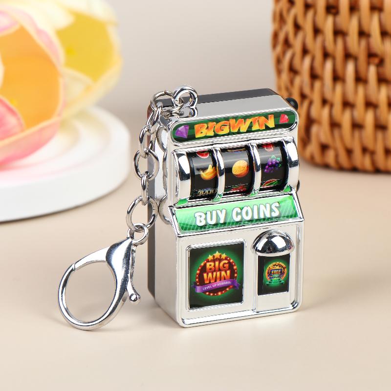 Jcika 1 3 5PCS may mắn jackpot Retro trò chơi máy xách tay mini trái cây Khe Máy Keychain Mặt dây chuyền người lớn túi quà tặng trang trí - 3