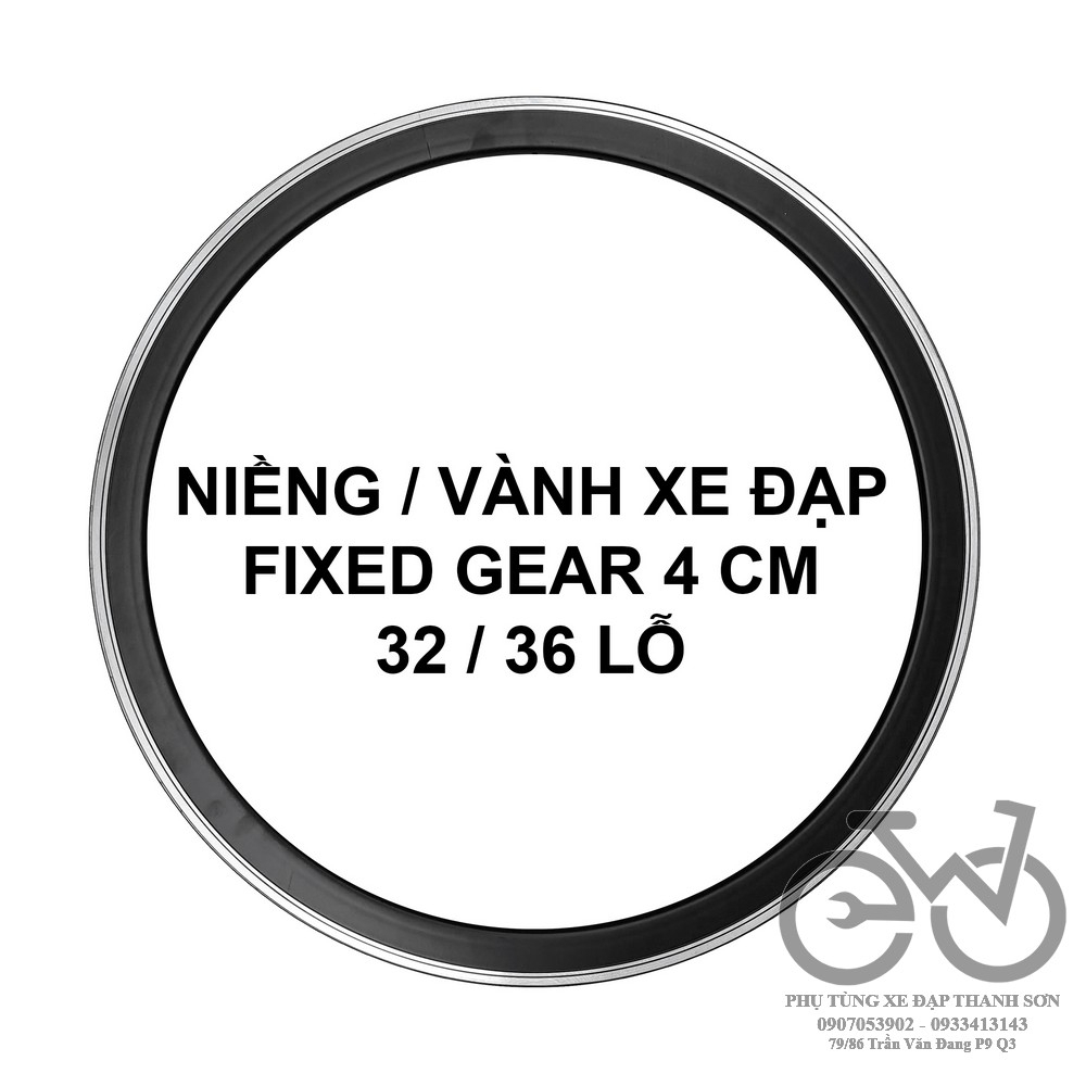 Niềng xe đạp fixed gear, vành xe đạp fixed gear cao 4cm, 32/36 lỗ