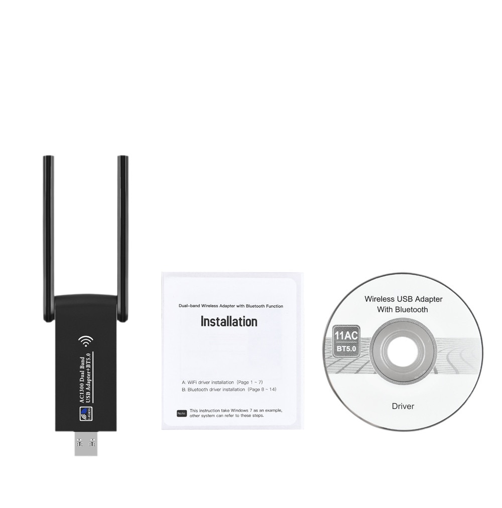 2023new Wifi Bluetooth Wireless Network Card 1300M USB 3.0 Adapter AC1300