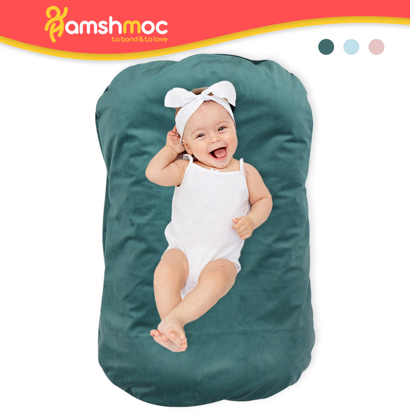Hamshmoc Comfort Giường gấp cho bé sơ sinh lông cừu mềm ngủ nhẹ nhàng trẻ sơ sinh tử cung giống như nôi chống đáng sợ thân thiện với da di động cho bé thai sản giường ngủ