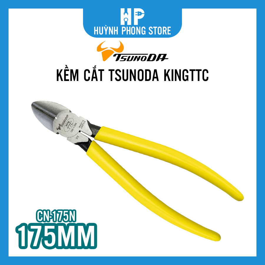 Kềm cắt Tsunoda KingTTC CN-175N, Made in Japan, độ cứng 58-64 HRC, chiều dài 189mm