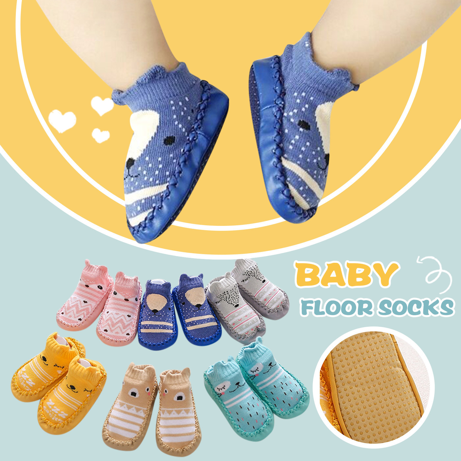 Boys Non-Slip Shoes Walking First Girls Shoes Baby Cartoon Floor Socks